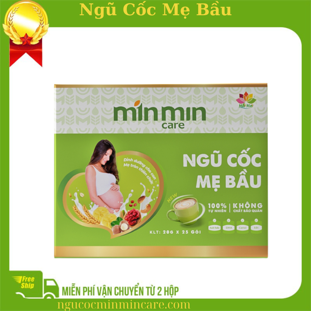 (1 Hộp 500Gr) Ngũ Cốc Mẹ Bầu Min Min Care dạng gói.